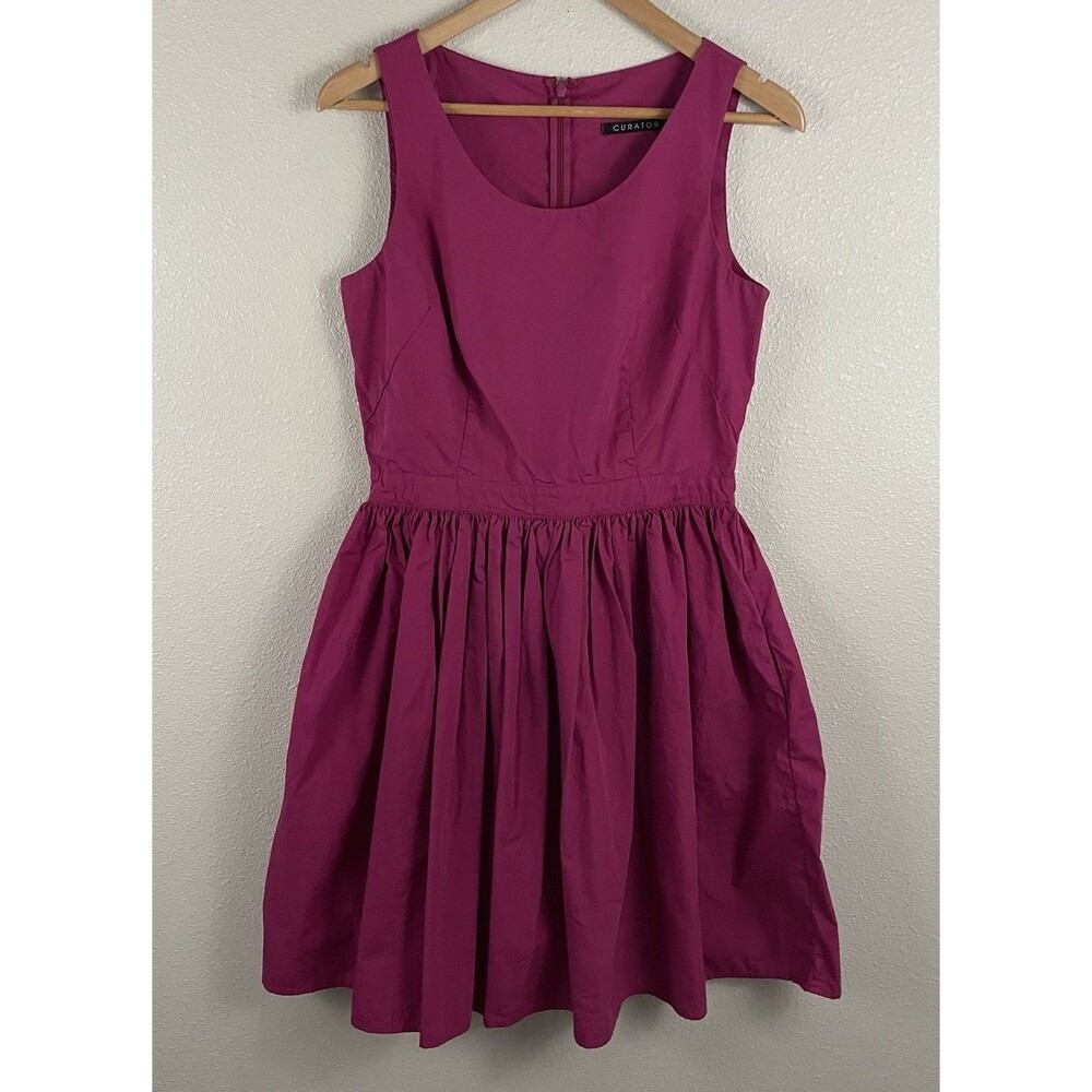 Curator SF Womens M Pink Sleeveless Fit & Flare Vintage Style Organic Cotton